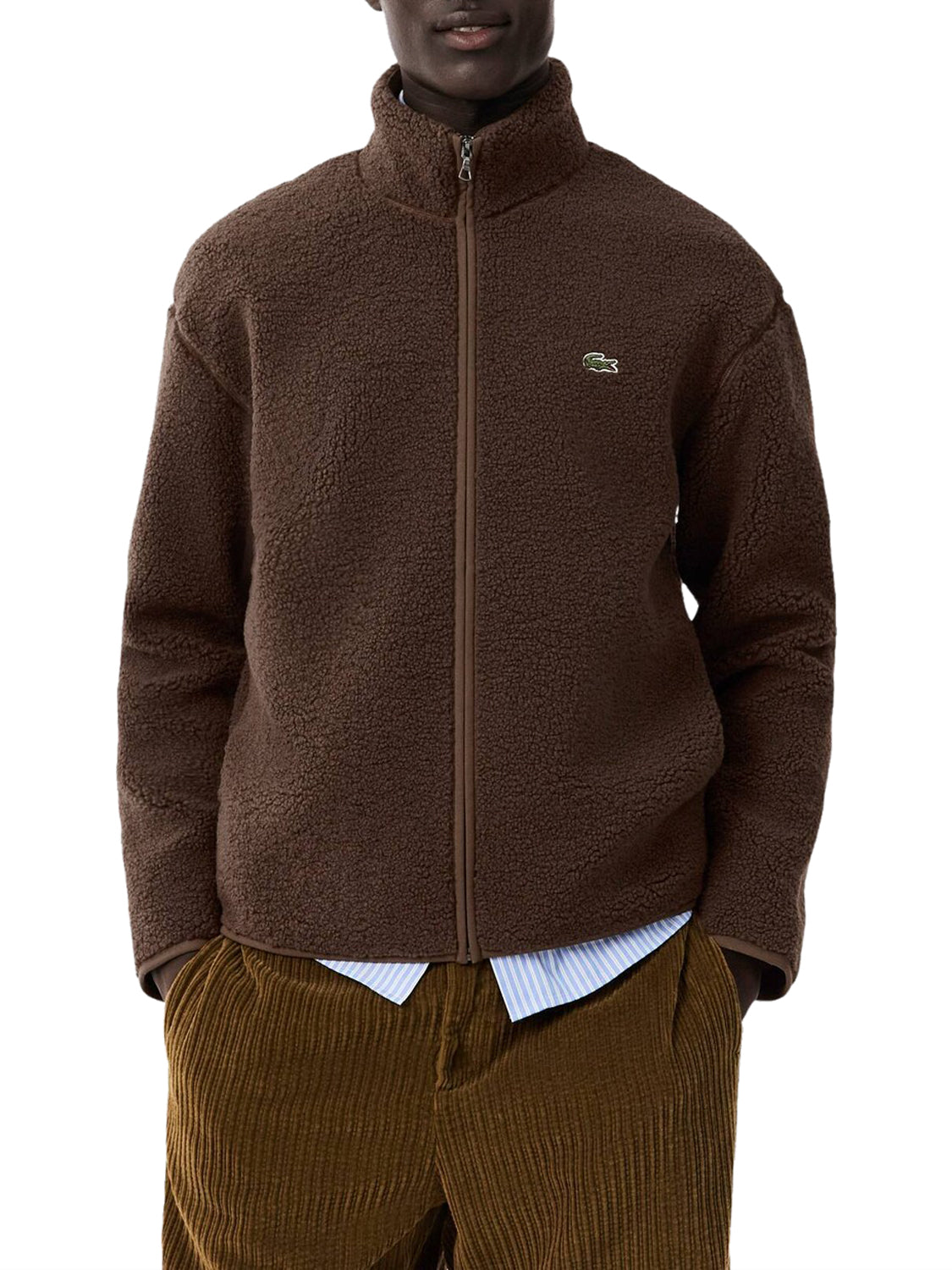 Lacoste Giubbotto in Pile Uomo Marrone
