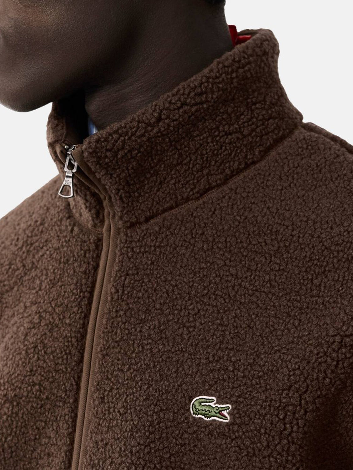 Lacoste Giubbotto in Pile Uomo Marrone