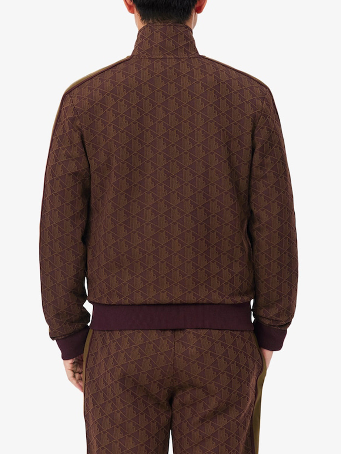 Lacoste Felpa con Zip Uomo Marrone