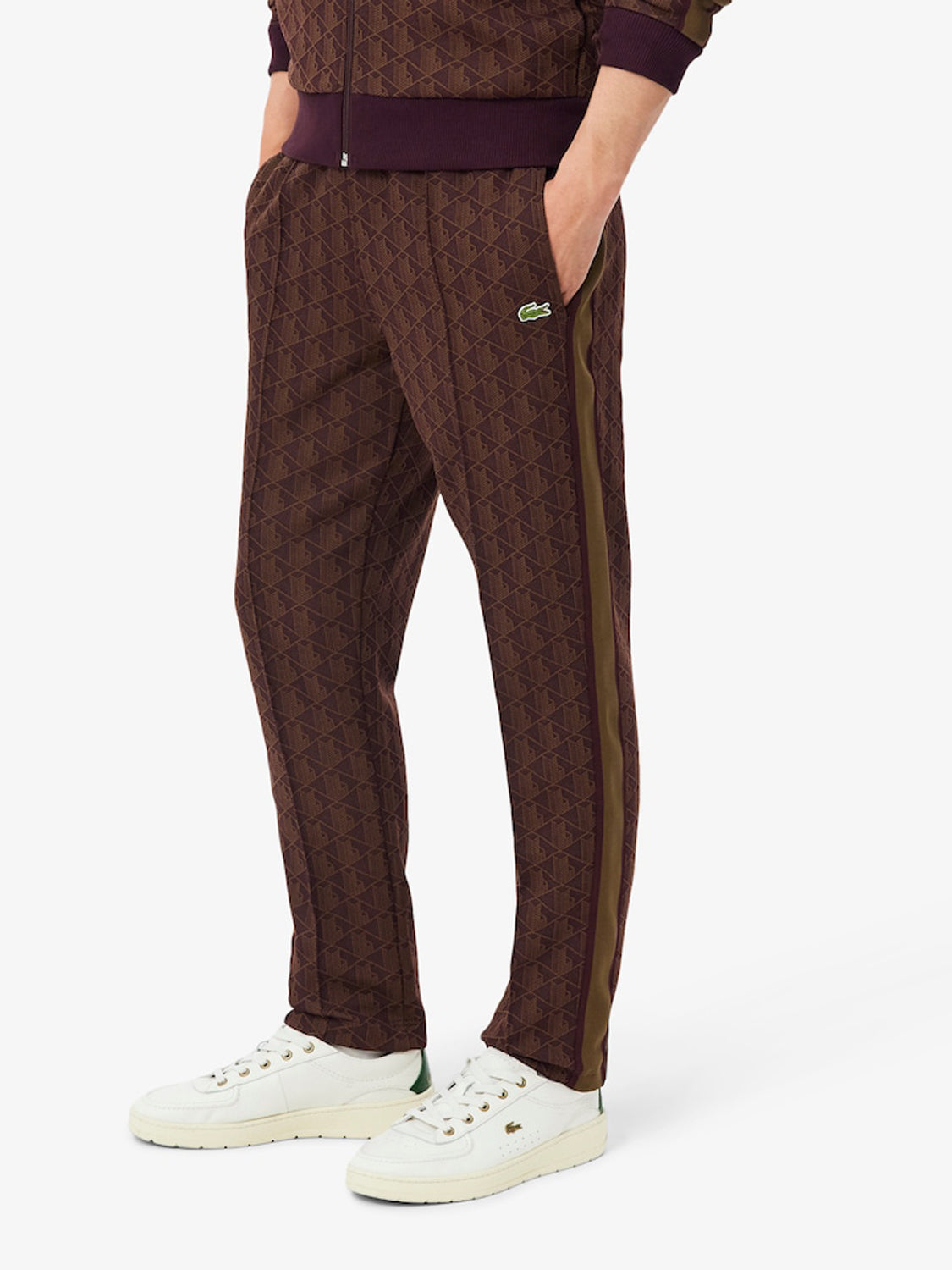 Lacoste Pantalone Tuta Uomo Marrone