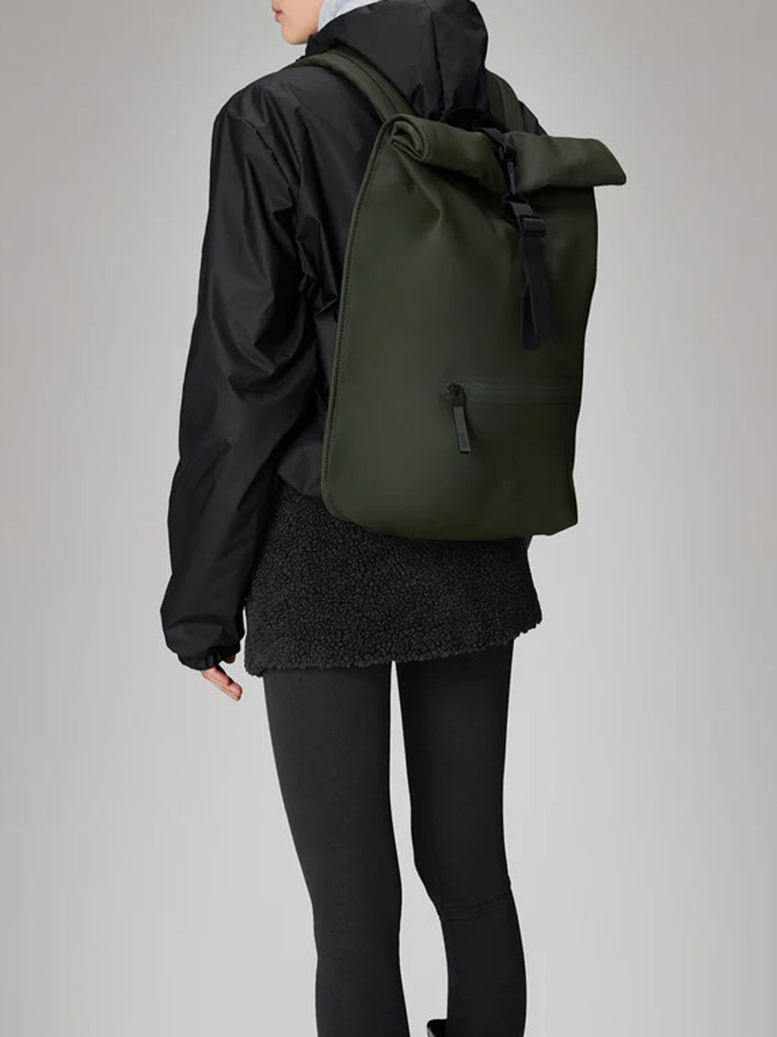 Rains Zaino Unisex Rolltop Rucksack W3 Verde