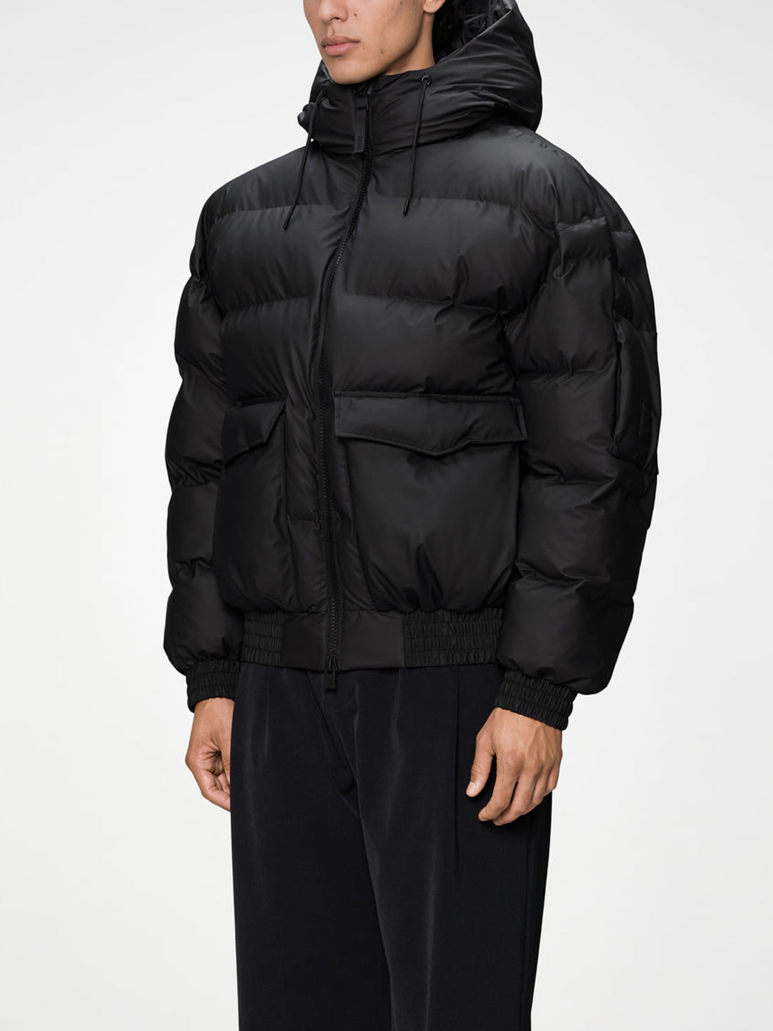 Rains Bomber Unisex Alta Bomber Puffer Jacket W3T3 Nero