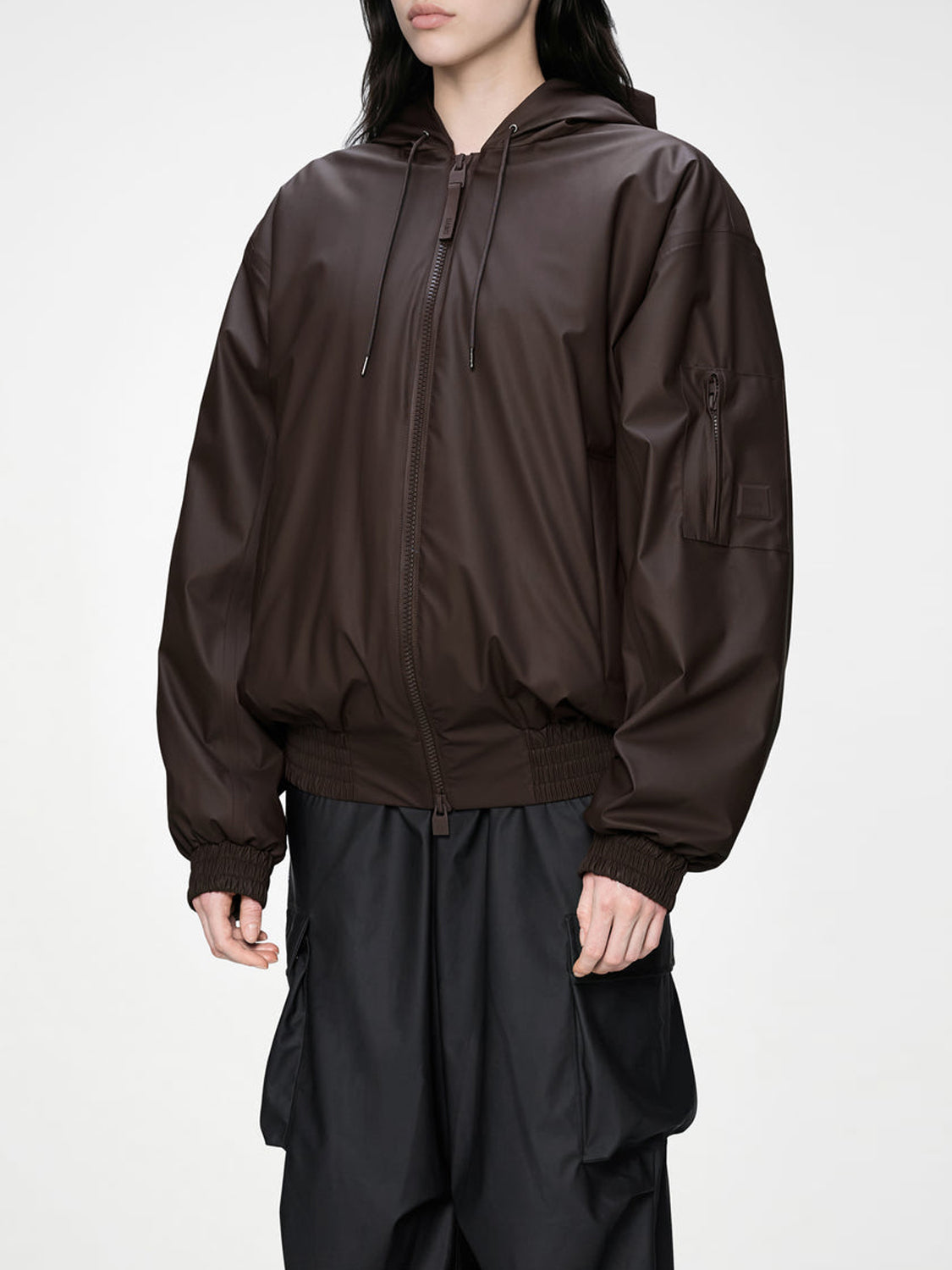 Rains Bomber Unisex Lohja Insulated Bomber Jacket W3T1 Marrone