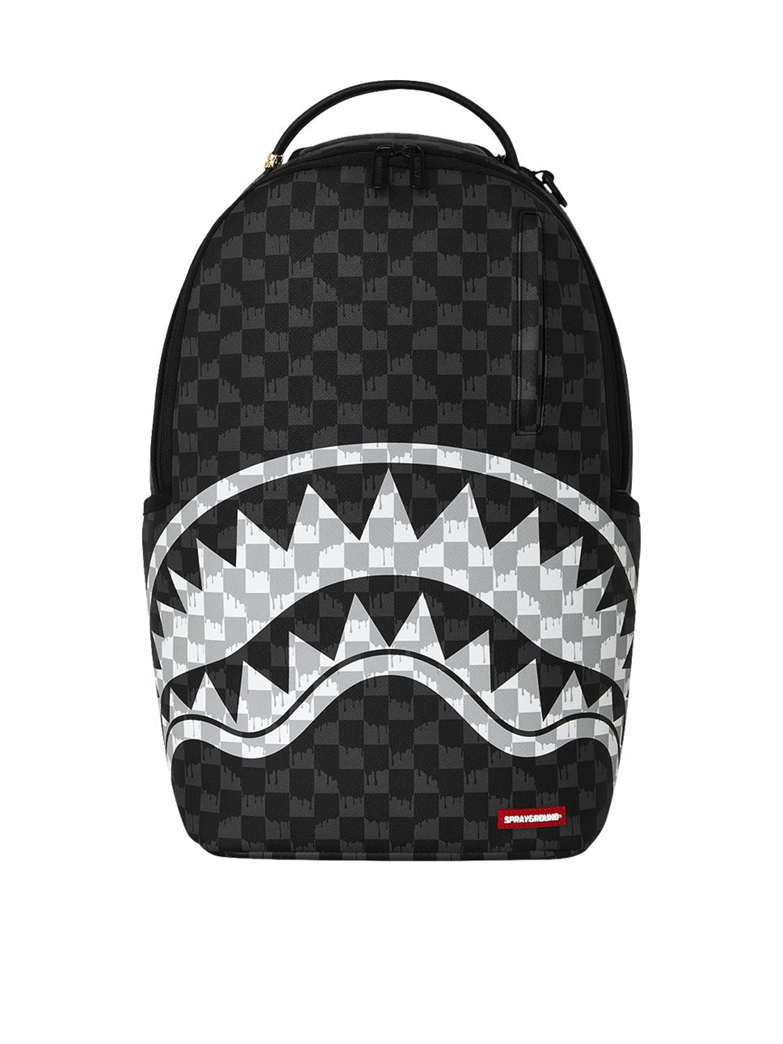 Zaino Black and white drip check shark Nero