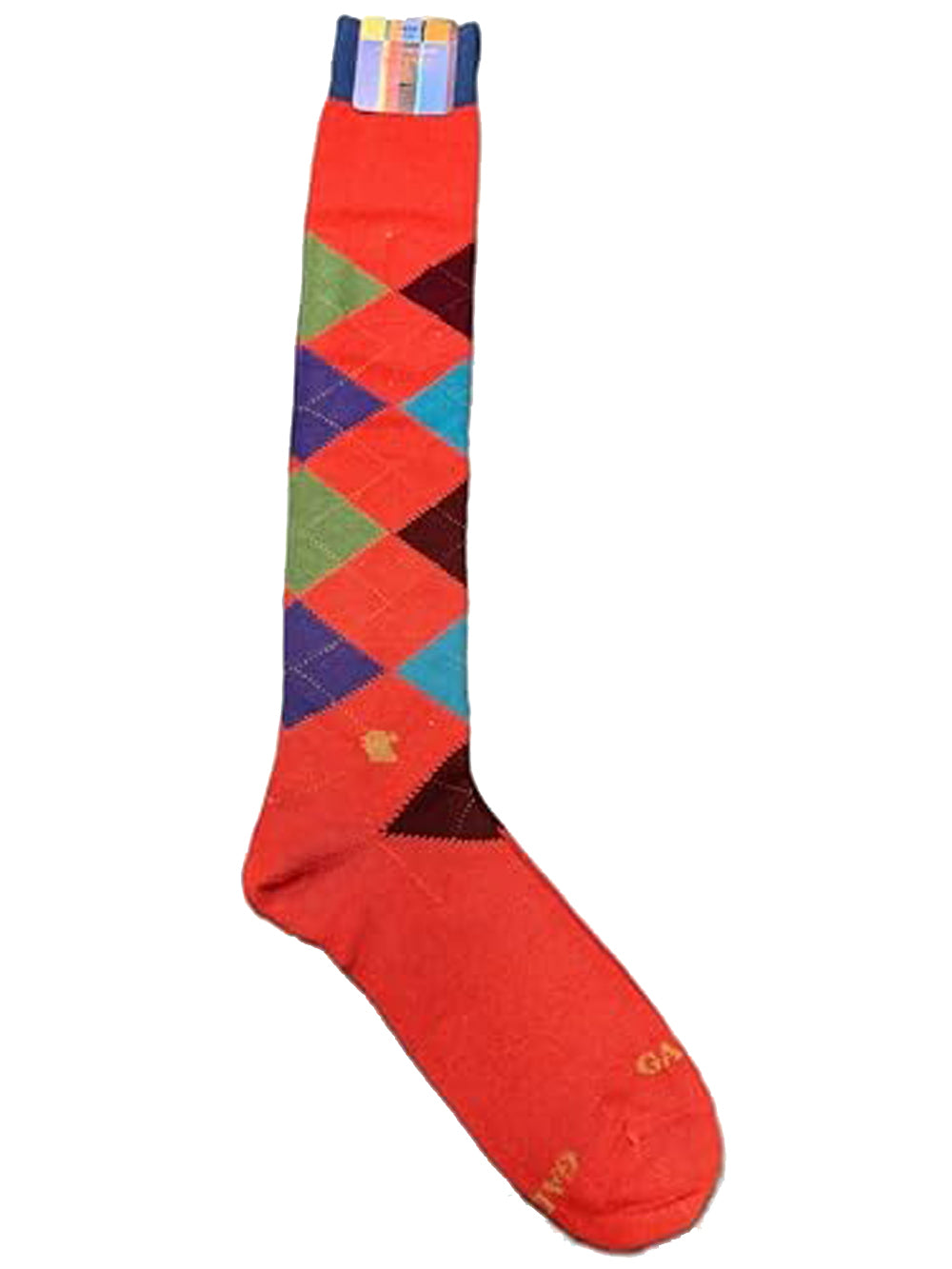 Calzini Uomo Lungo Fantasia Intarsia Marrone