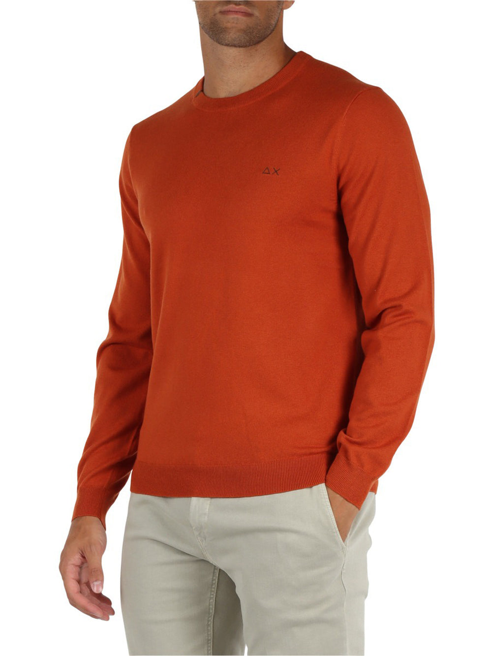 Maglia Uomo Round Solid Marrone