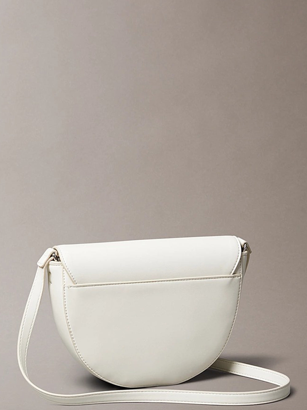 Calvin Klein Borsa a Mano Donna Bold Saddle Crosbody Bianco ottico