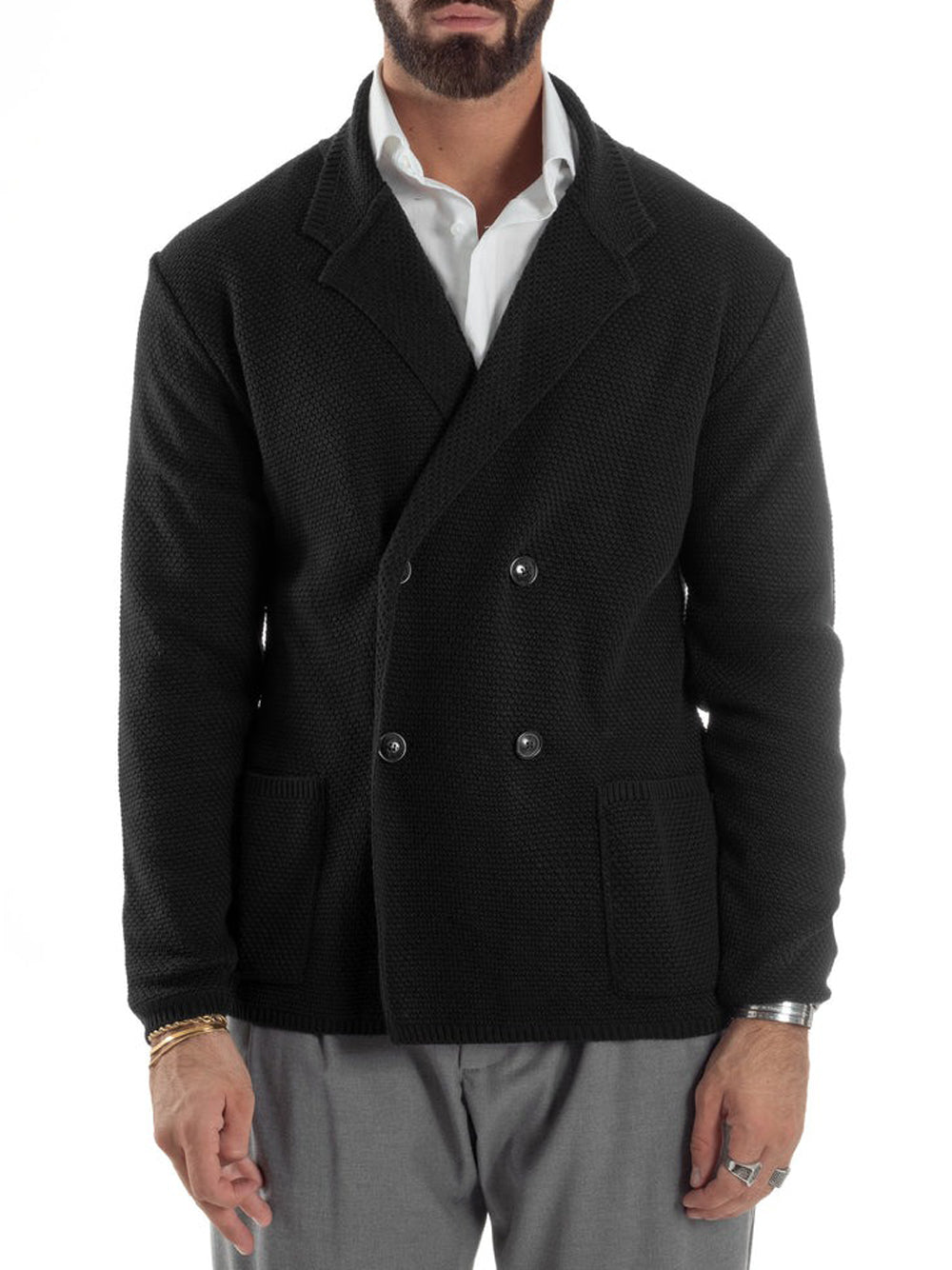 Over-D Cardigan Uomo Nero
