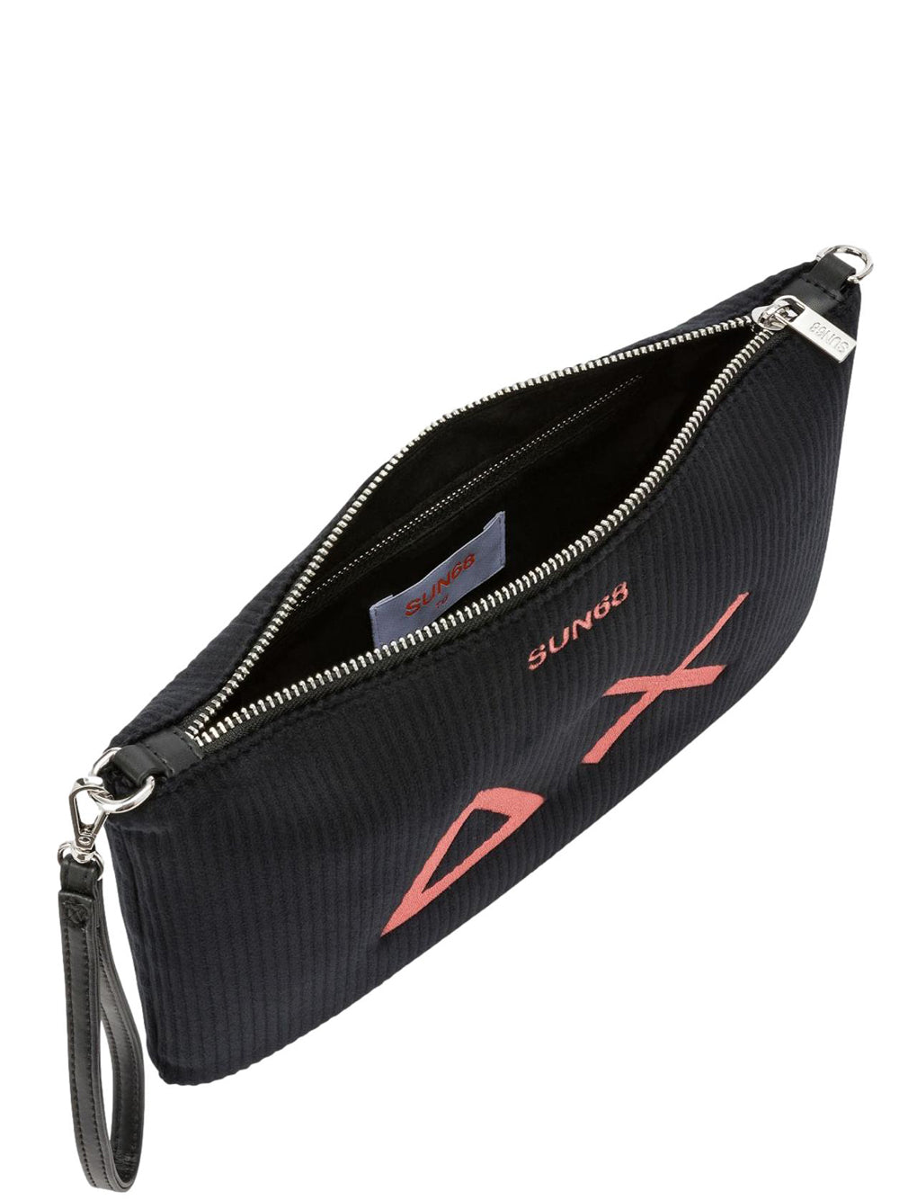 Sun68 Borsa Pochette Donna Corduroy Nero