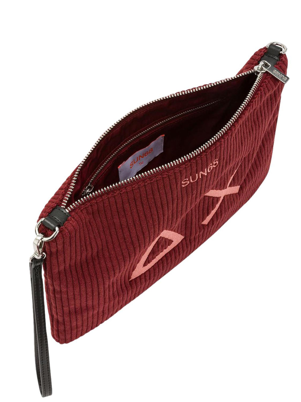 Sun68 Borsa Pochette Donna Corduroy Bordeaux