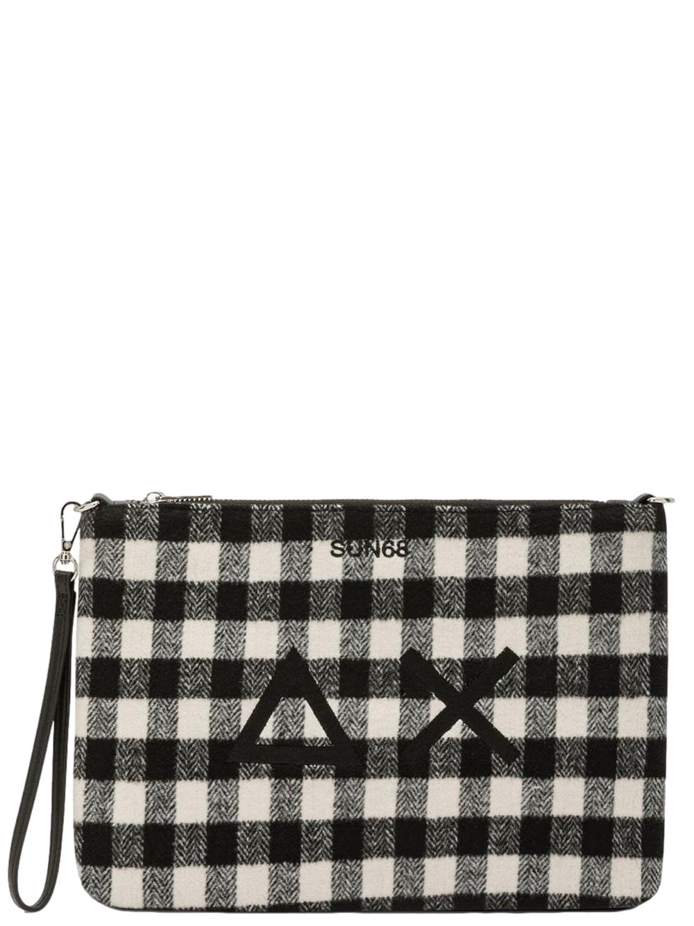 Sun68 Borsa Pochette Donna Tartan Nero