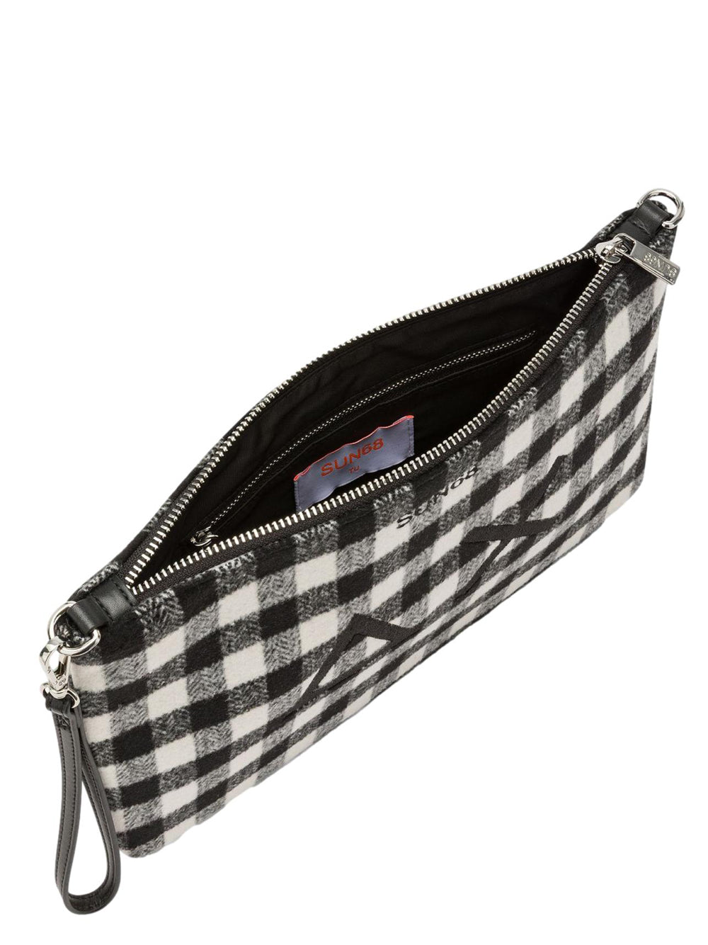 Sun68 Borsa Pochette Donna Tartan Nero