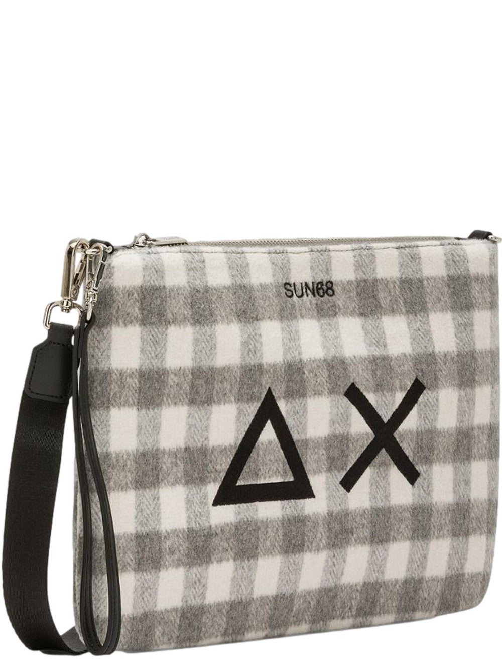 Sun68 Borsa Pochette Donna Tartan Grigio