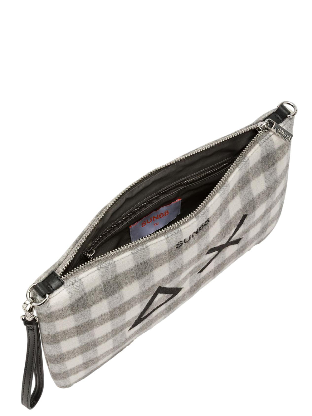 Sun68 Borsa Pochette Donna Tartan Grigio