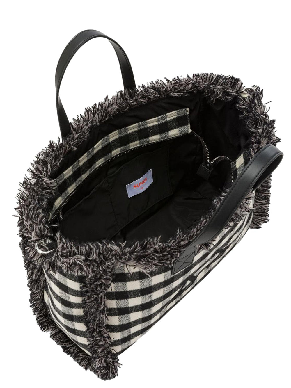 Sun68 Borsa a Mano Donna Cali Tartan Nero