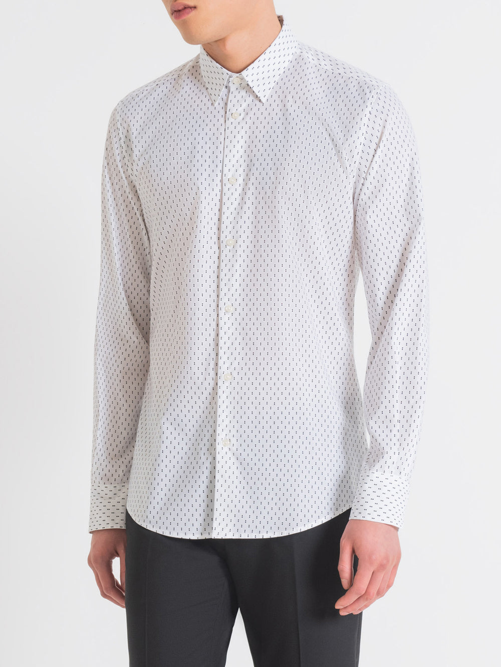 Camicia Casual Uomo Napoli Slim Fit Bianco