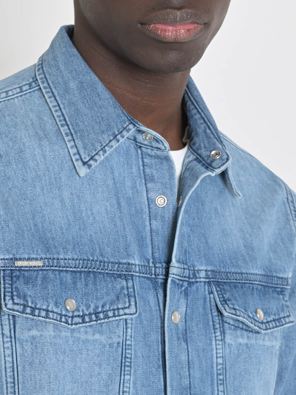Giubbino in Denim Uomo MMSL00738-FA7001307010 Blu