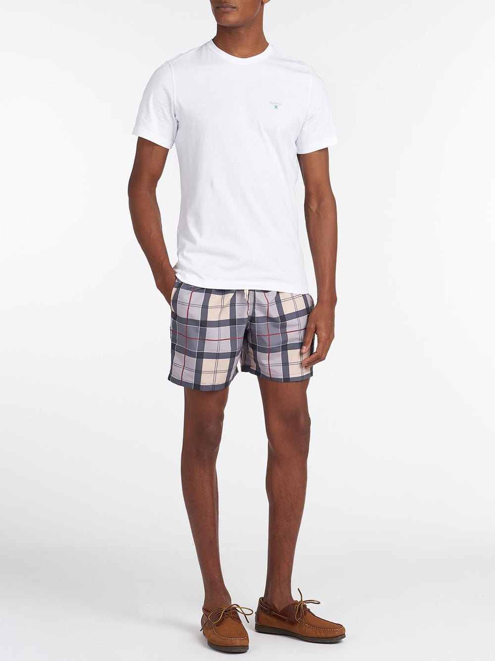 Barbour T-shirt Uomo Tartan Sports Bianco