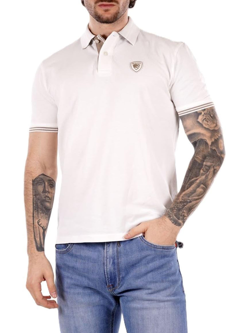 Polo Uomo 25SBLUT02306006801 Bianco