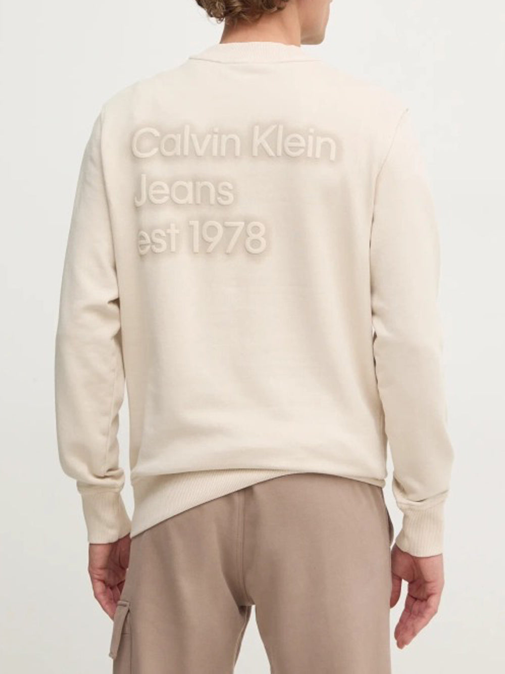 Felpa Girocollo Uomo Bianco