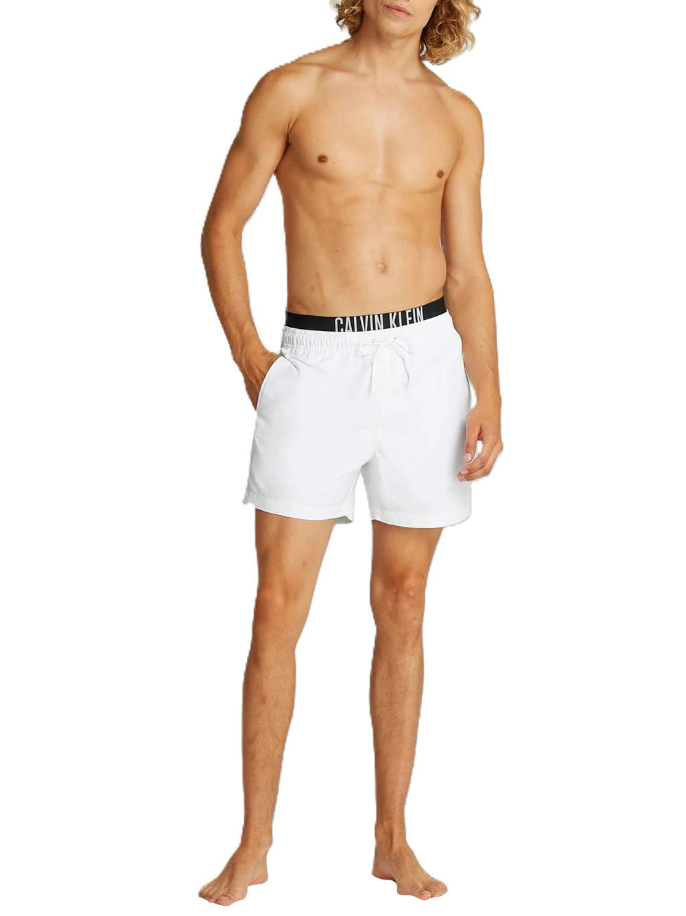 Shorts Mare Uomo Medium Double Wb Bianco
