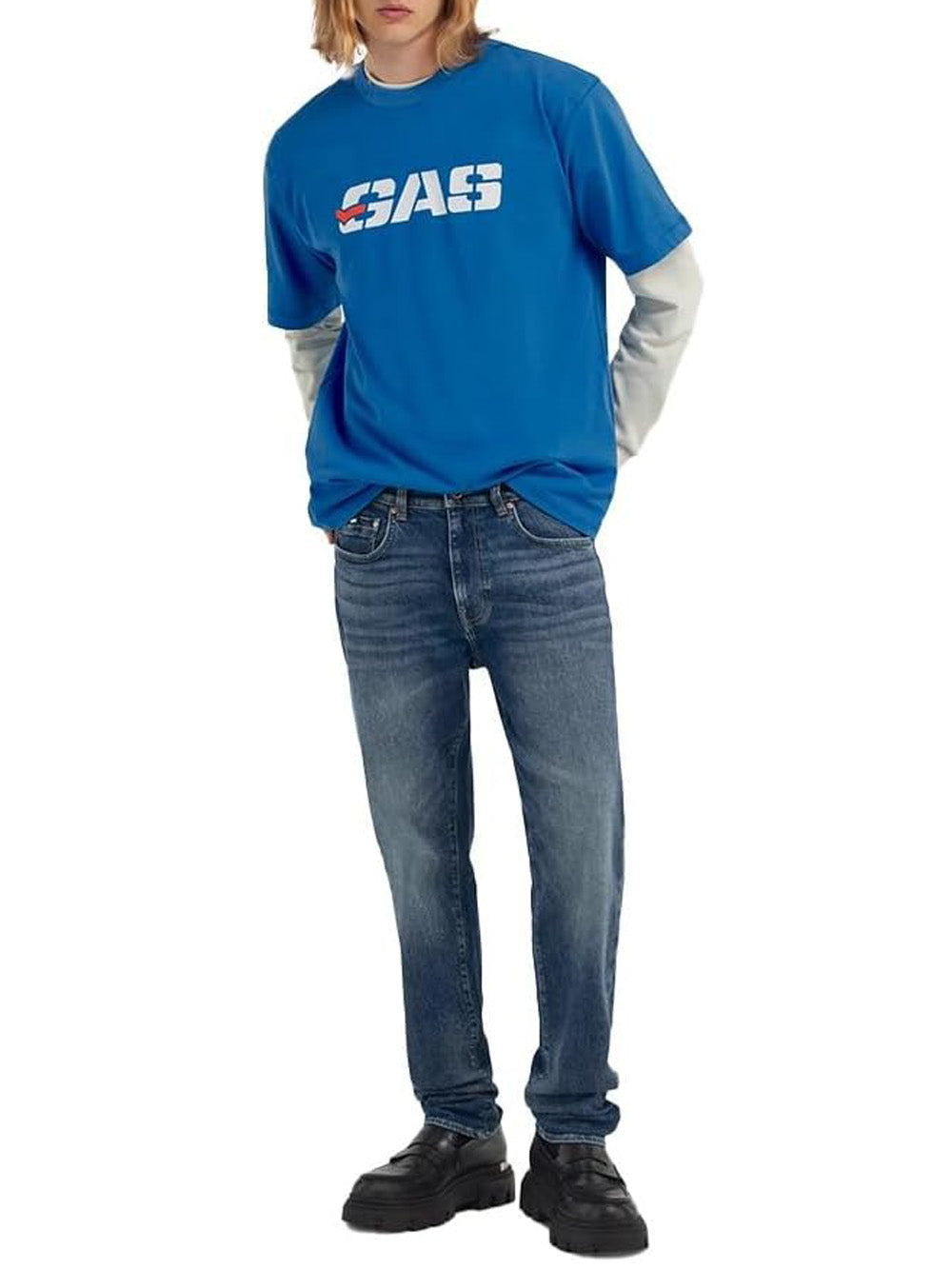 Gas Jeans Slim Uomo Albert Simple Rev Blu Acquista