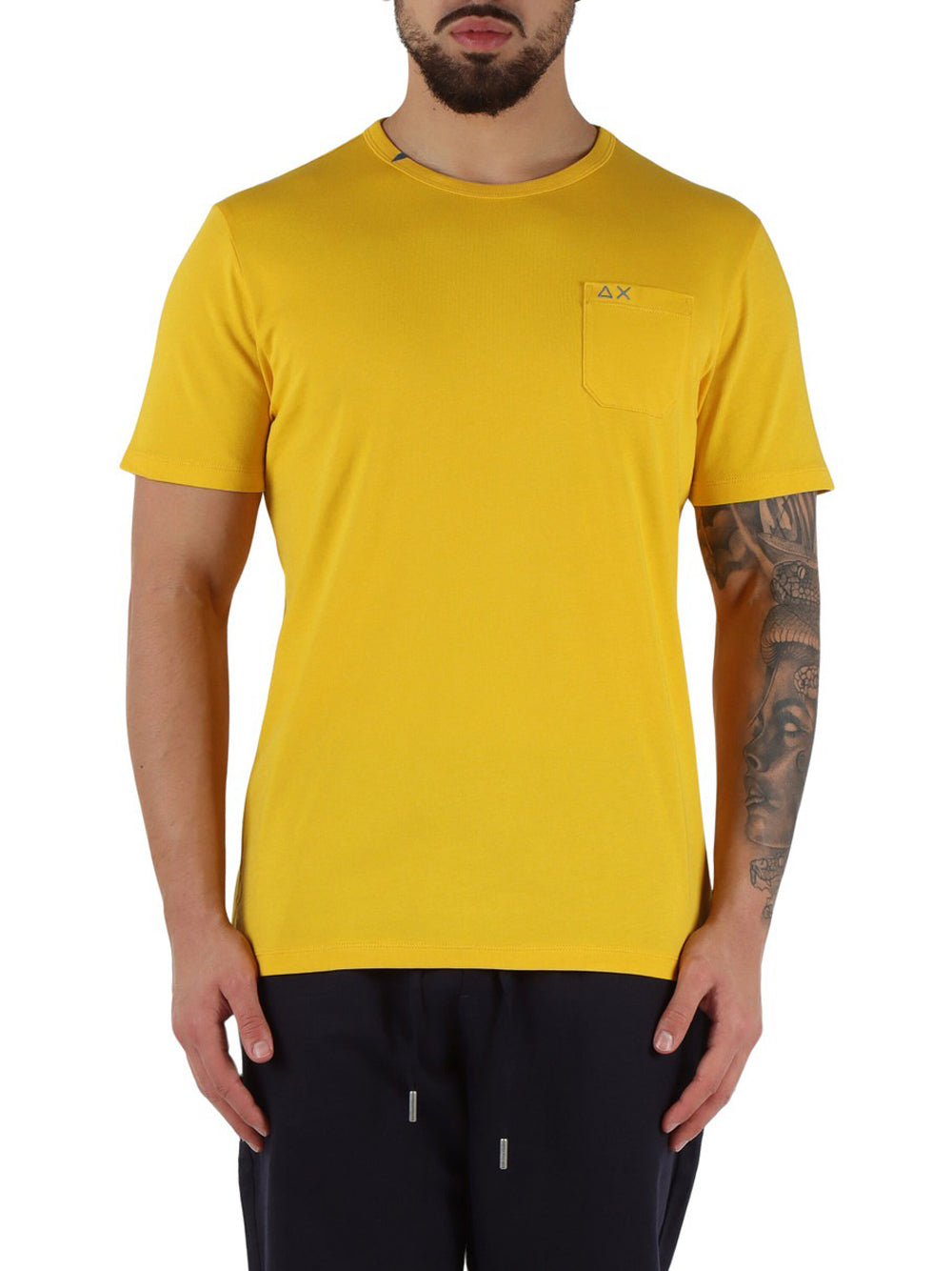 Sun68 T-shirt Uomo T-Shirt Pocket Basic S/S Giallo