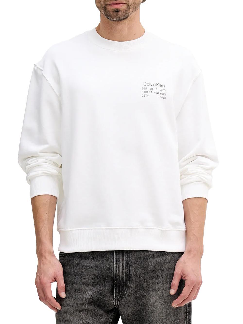 Calvin Klein Felpa Girocollo Uomo Bianco