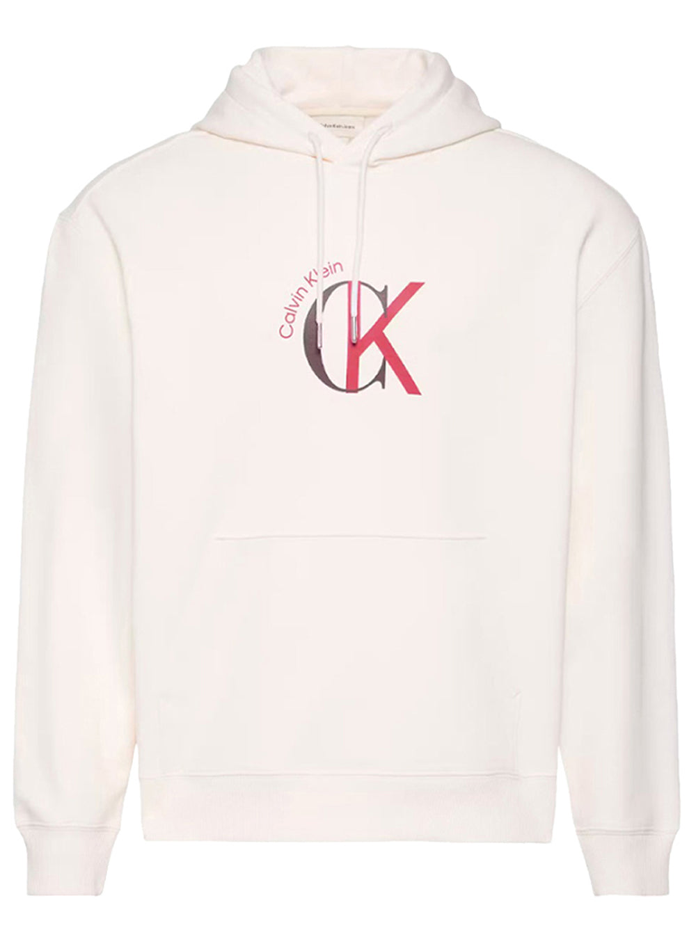 Calvin Klein Felpa Cappuccio Uomo Bianco panna