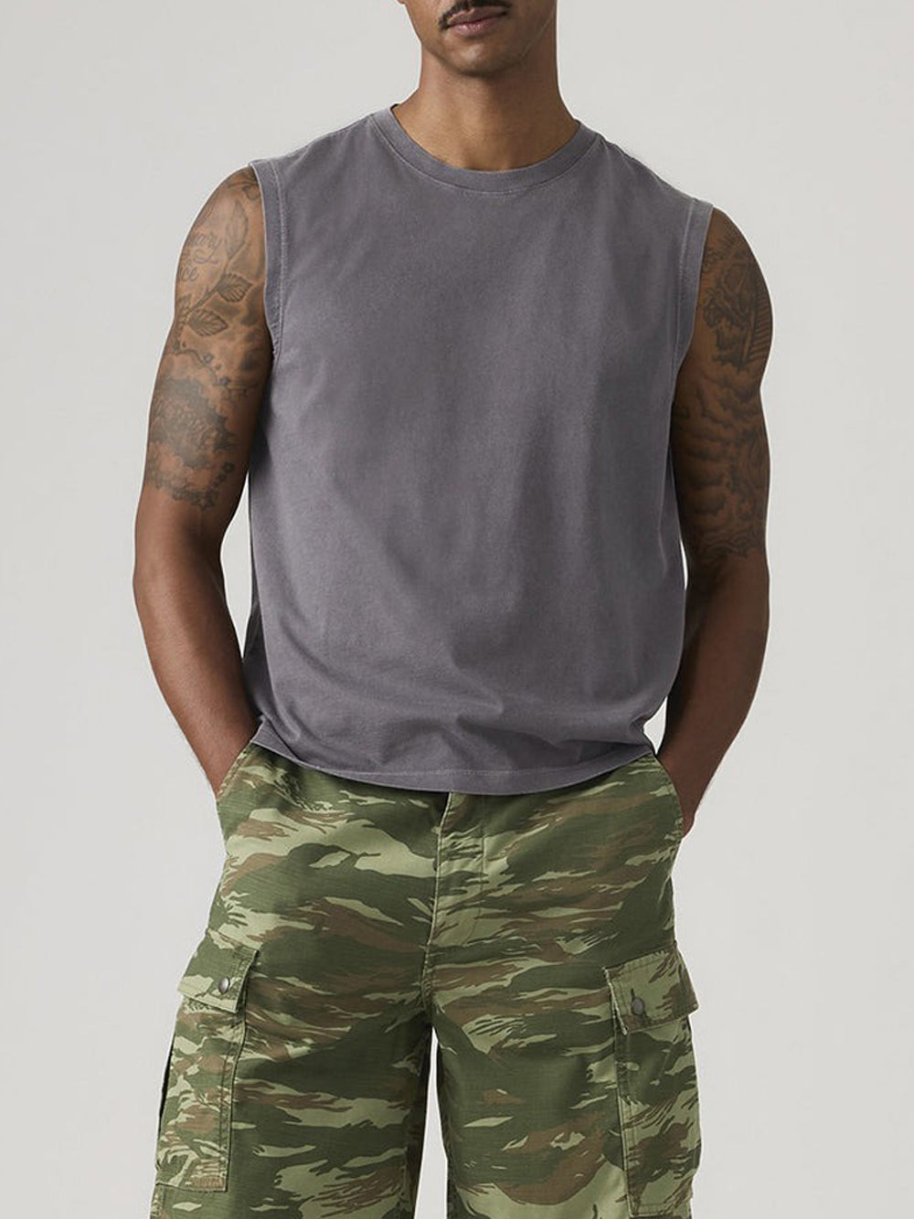 Canotta Uomo Muscle Tank Grigio Scuro