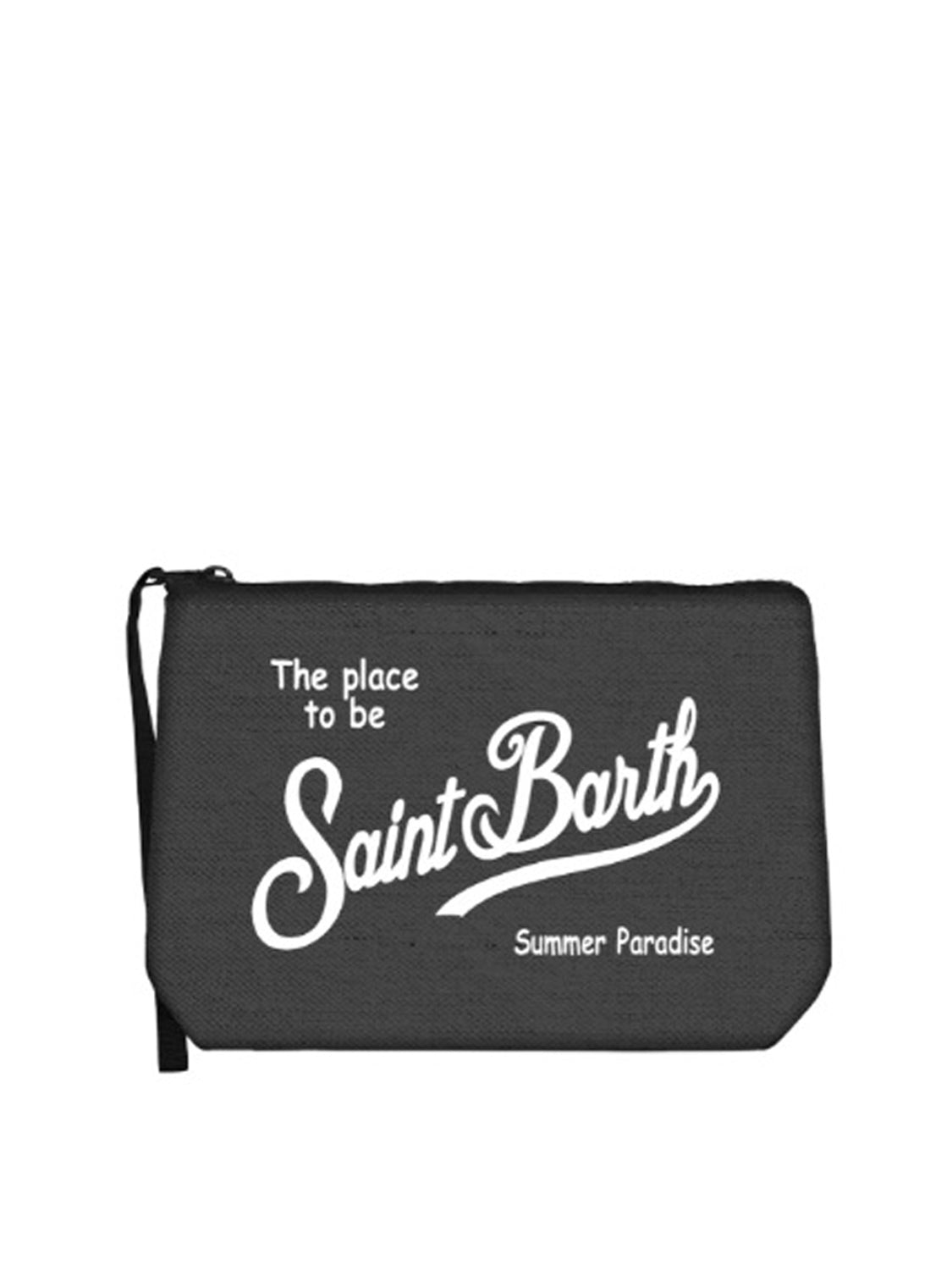 Borsa Pochette Unisex Aline Linen Nero