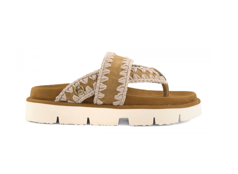 MOU Sandalo Basso Donna Bio thong sandal Cognac