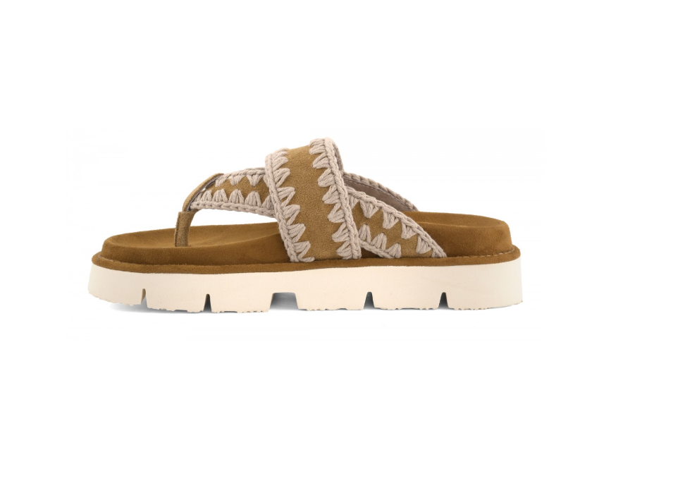 MOU Sandalo Basso Donna Bio thong sandal Cognac