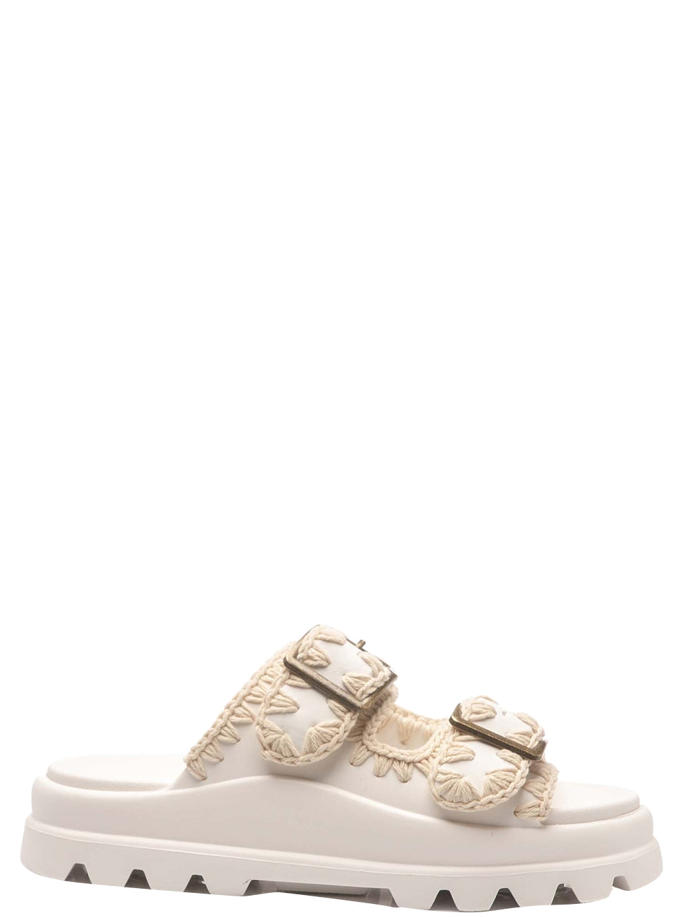 MOU Ciabatte Donna Eva one-piece slide two buckles Bianco