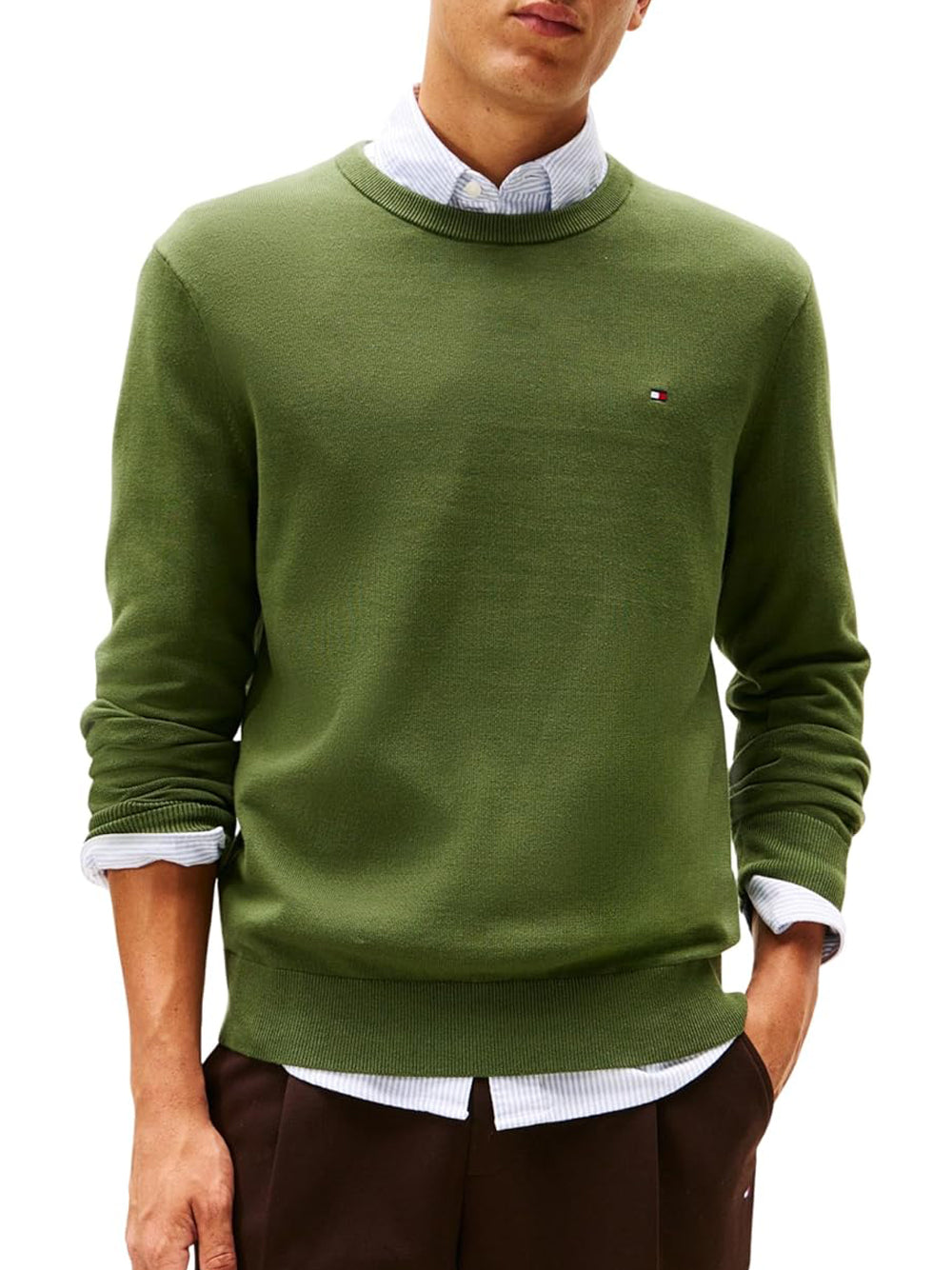 Pullover Uomo Essential Verde