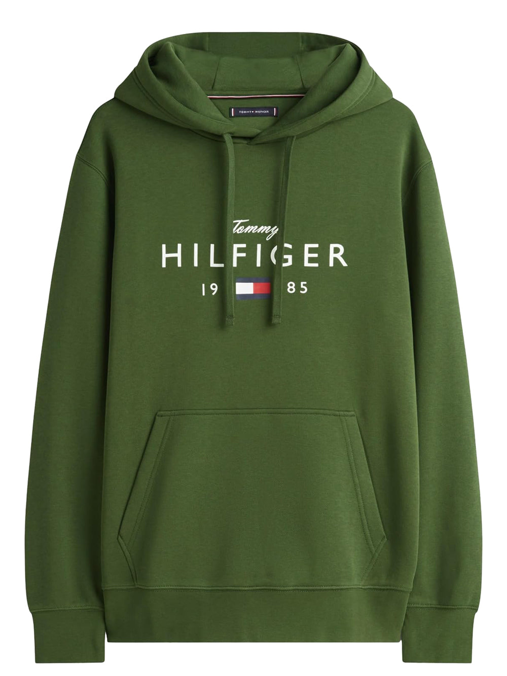 Tommy Hilfiger Felpa Cappuccio Uomo Love Verde