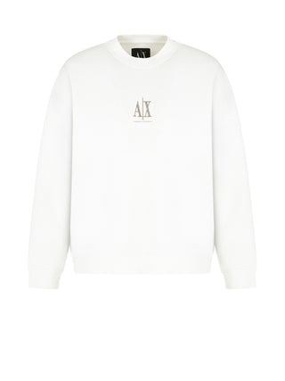 Armani Exchange Felpa Girocollo Uomo Bianco ottico