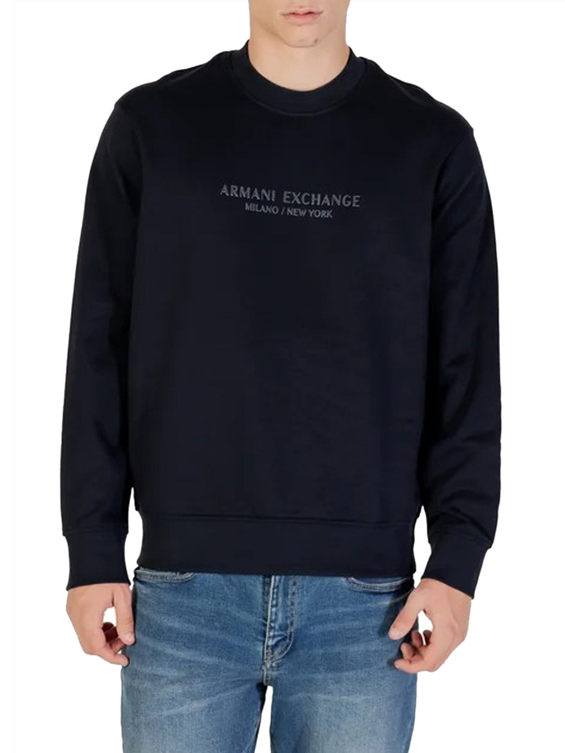 Armani Exchange Felpa Girocollo Uomo Navy scuro