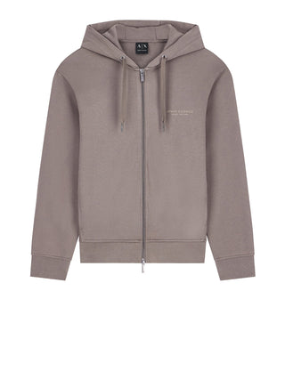 Armani Exchange Felpa con Zip Uomo Marrone chiaro