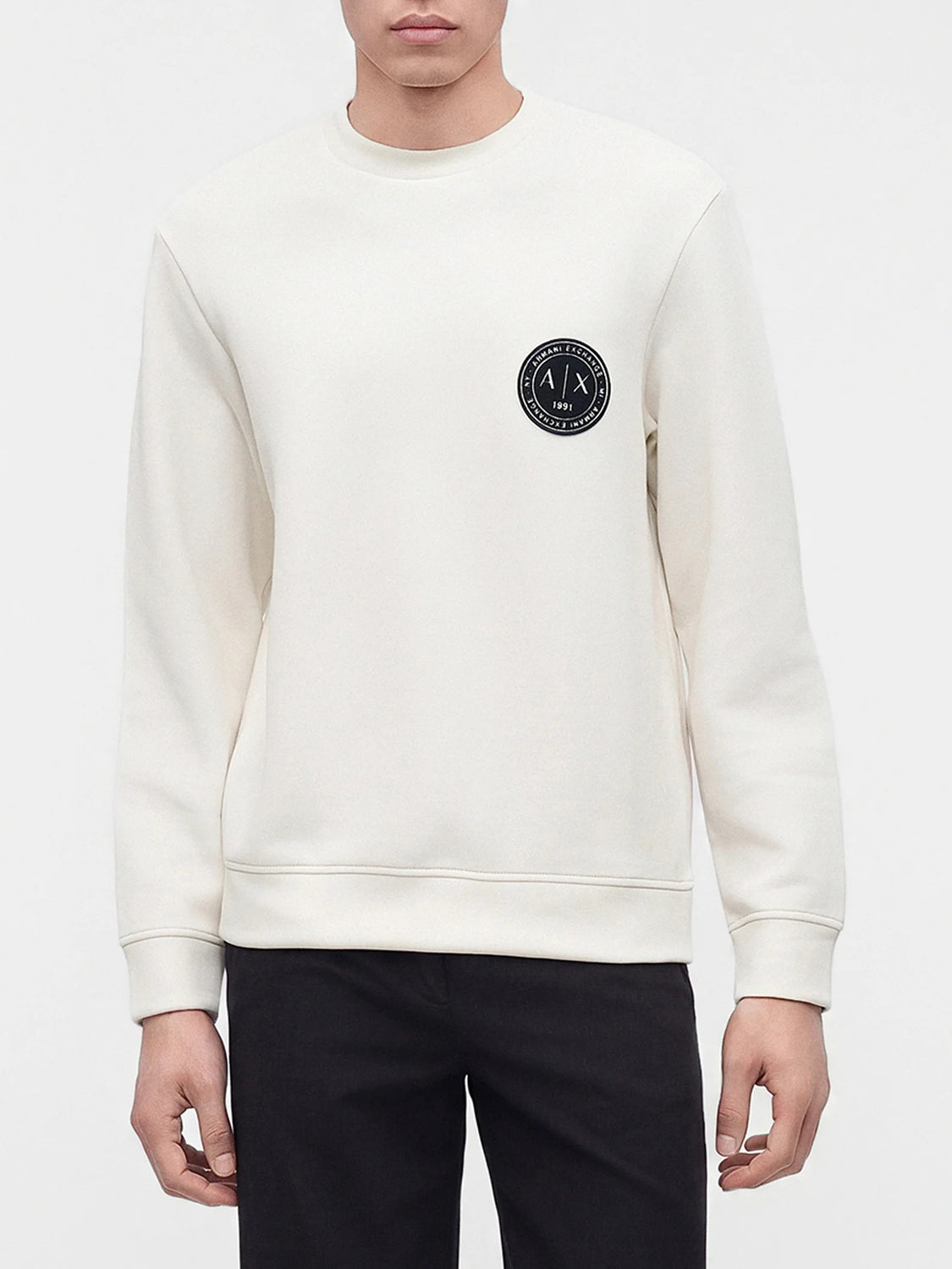 Armani Exchange Felpa Girocollo Uomo Bianco ottico