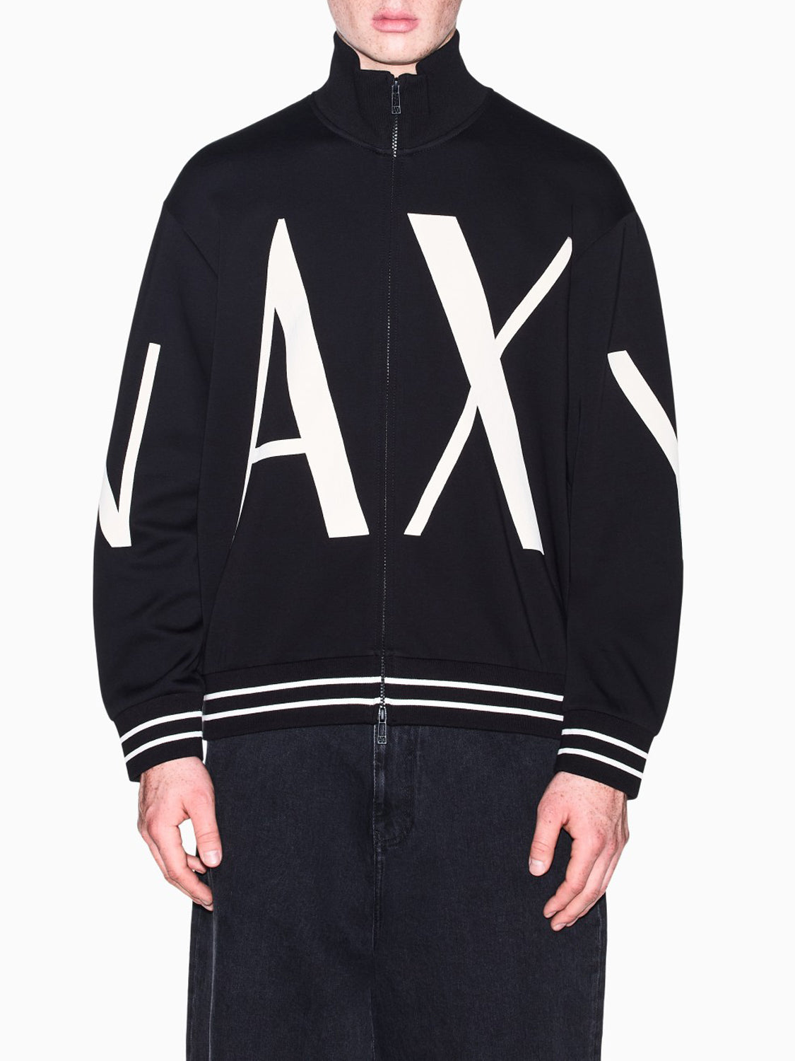 Armani Exchange Felpa con Zip Uomo Nero