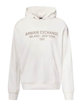 Armani Exchange Felpa Cappuccio Uomo Bianco ottico