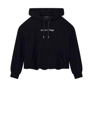 Armani Exchange Felpa Cappuccio Donna Nero