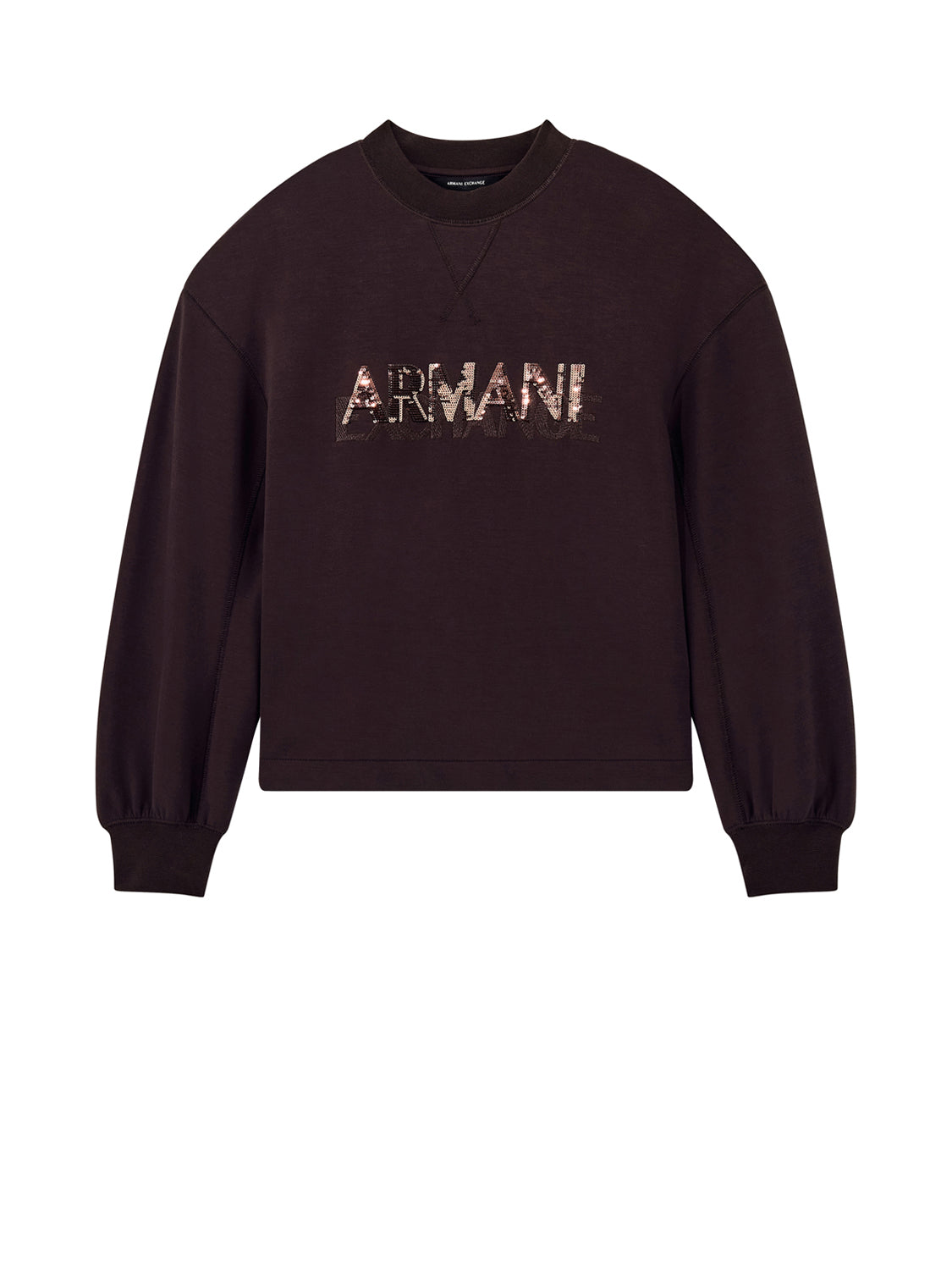 Armani Exchange Felpa Girocollo Donna Marrone