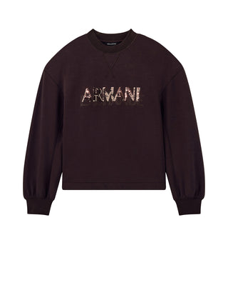 Armani Exchange Felpa Girocollo Donna Marrone