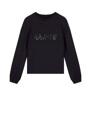 Armani Exchange Felpa Girocollo Donna Nero