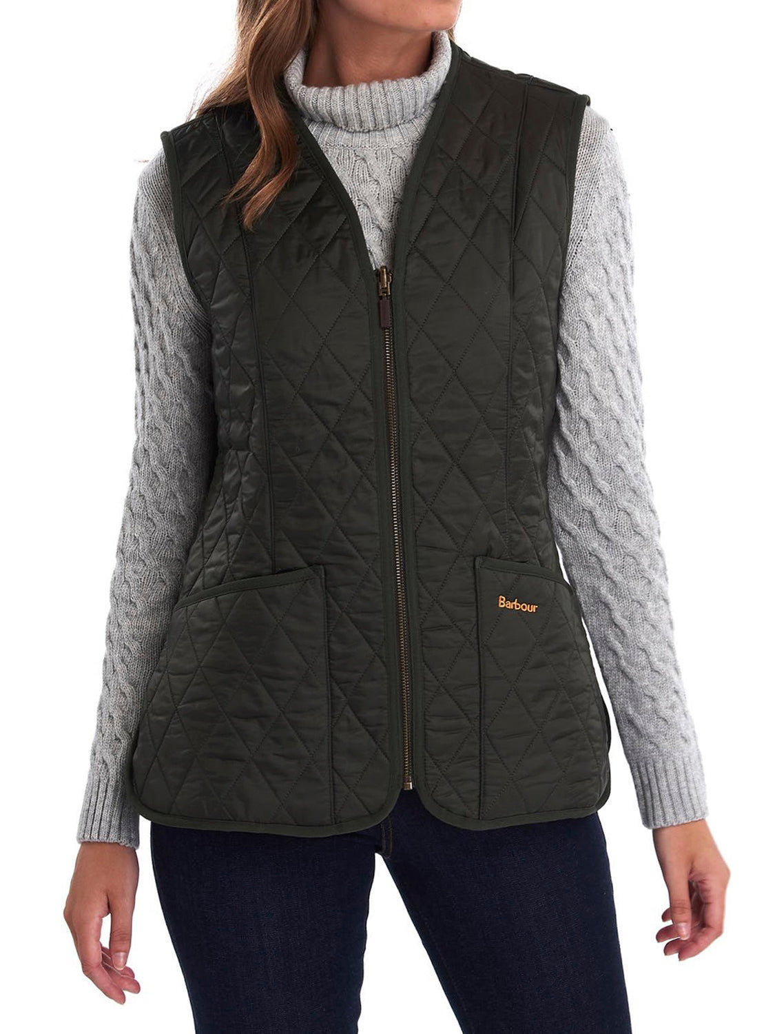 Barbour Gilet Imbottito Donna Fleece Betty Olive