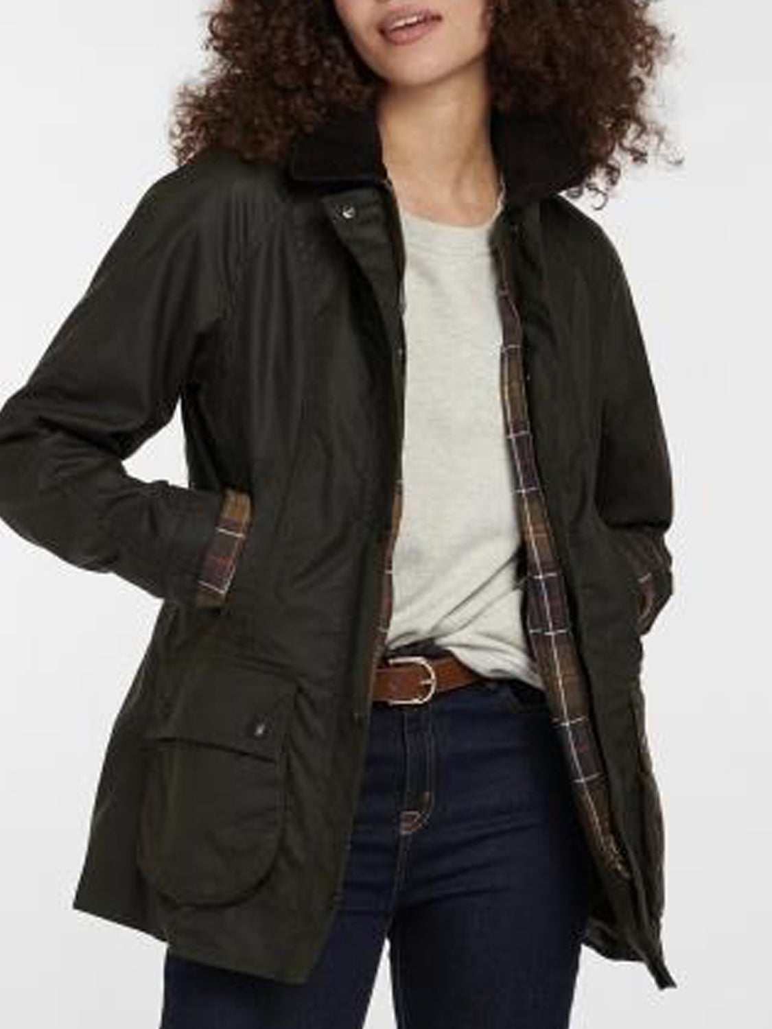 Barbour Giacca Cerata Donna Classic Beadnell Olive