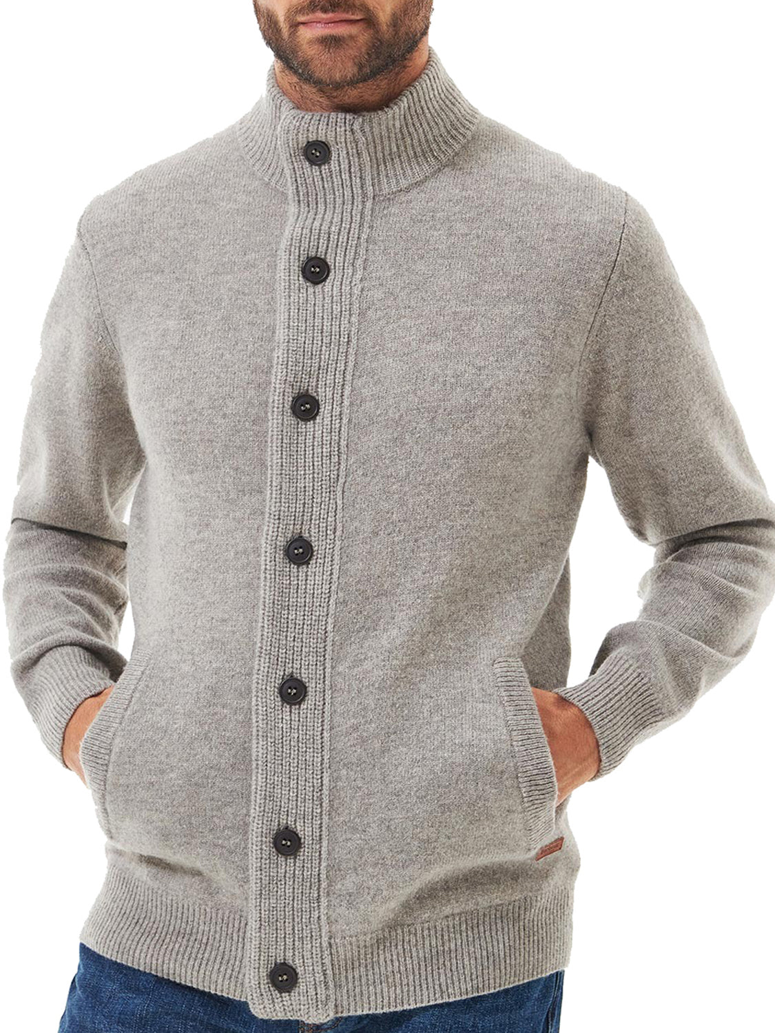 Barbour Cardigan Uomo Essential Stone