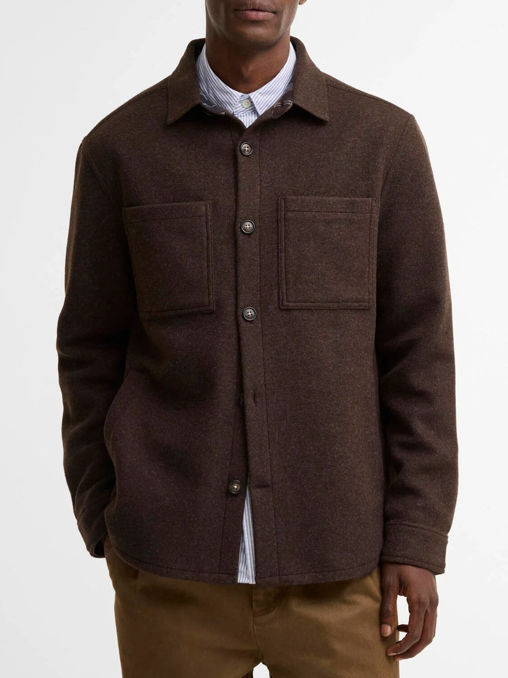 Barbour Overshirt Uomo Marltown Marrone